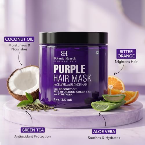 Botanic Hearth Purple Hair Mask for Blonde & Silver Hair 8oz