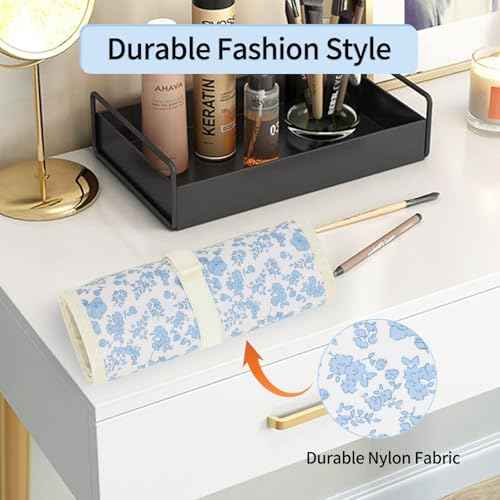 OCHEAL Makeup Brush Holder,Makeup Brush Organizer,Travel Makeup Brushes Bag Cosmetic Bags Pouch for Women Cosmetic Brushes Makeup Artist - Floral