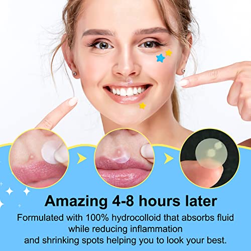 LESFEY 126 Patches Acne Patch Colorful Hydrocolloid Pimple Patch with Natural Tea Tree Oil, Cute Star and Round Shaped Acne Absorbing Cover Patch for Face Zits, Pimples, Blemishes, Spots Acne Dots