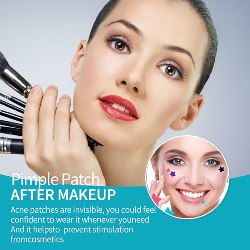 Pimple Patches for Face (1296 Count),3 shapes (Round,Star and heart Shapes),Hydrocolloid Spot Dots with Salicylic Acid and Tea Tree Oil