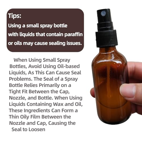 Zkupanx 4-Pack 2 oz Amber Glass Spray Bottles - Fine Mist