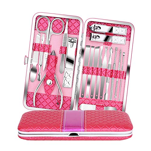 18-Piece Stainless Steel Manicure and Pedicure Set with Case