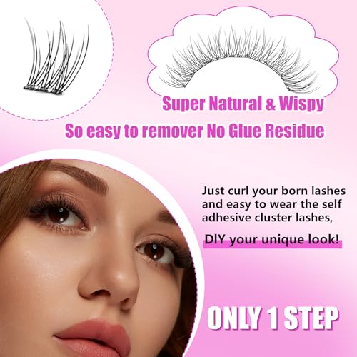 Self Adhesive Lashes 120Pc Reusable No-Glue Natural C Curl