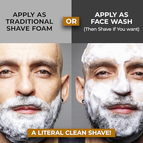 Blackwood For Men BioNutrient 2-in-1 Shave Foam + Face Wash, Natural Rich Shaving Foam & Facial Cleanser Hybrid, Soothes Irritation, Prevents Razor Burn, Fights Acne, Sulfate-Free True Clean Shave 4oz
