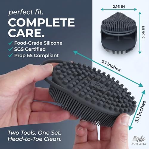 Avilana Premium Silicone Body Scrubber – Dual-Sided Bath Brush