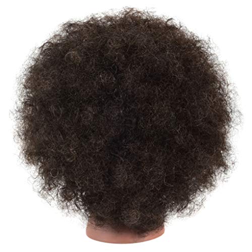 FUTAI Kinky Curly Mannequin Head 100% Human Hair with Stand