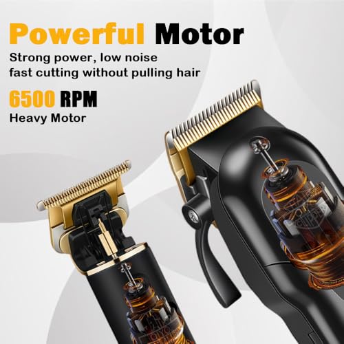 Cordless Professional Hair Clippers for Men with Self-Sharpening Titanium Blades