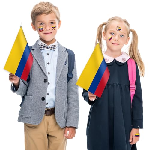 Colombia Flag Temporary Tattoos, 72 PCS Waterproof