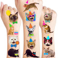 96 Cute Cat Temporary Tattoos - 8 Sheets Party Favors