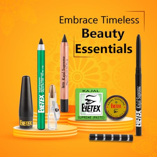 Eyetex Kajal Supreme Paste - Black, All Natural, Pack of 10