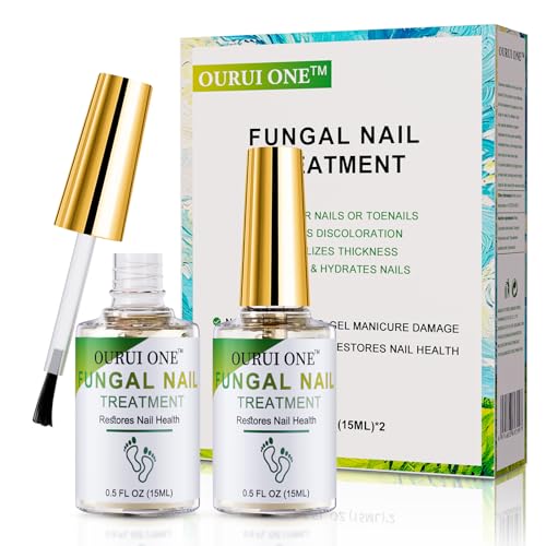 Toenail Fungus Treatment with 25% Undecylenic Acid - Clear Brush-On Nail Care for Thick Yellow Nails
