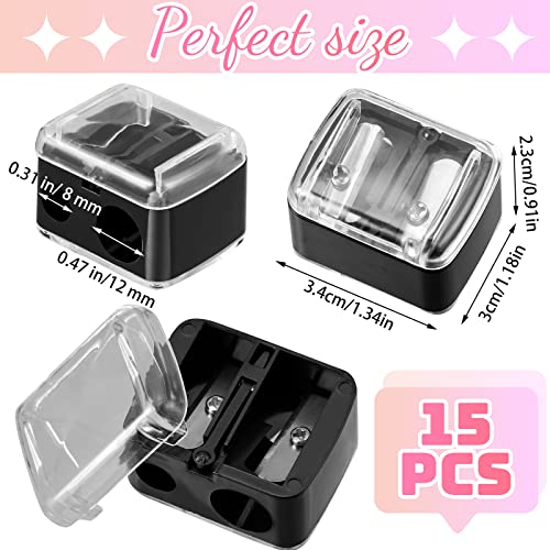 Dual Makeup Pencil Sharpeners - 15 Pack Eyeliner & Lip Liner Sharpeners