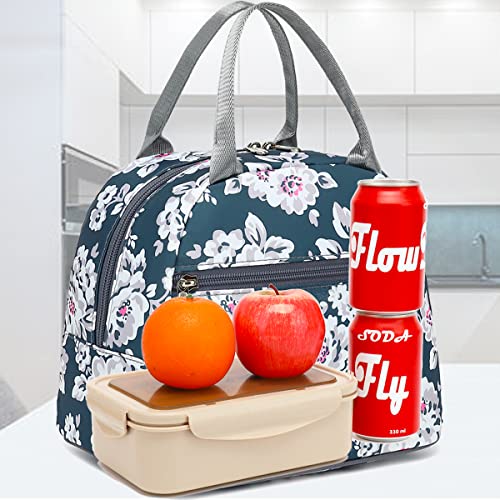 FlowFly Lunch Bag Tote Bag Lunch Organizer Lunch Holder Insulated Lunch Cooler Bag for Women/Men,Plum