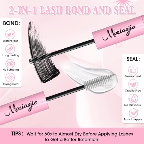 DIY Eyelash Extension Kit, 240pcs lash Extension Kit 9-15mm Mix, 30D 40D Curl Individual Lash Clusters with Bond, and Tweezers