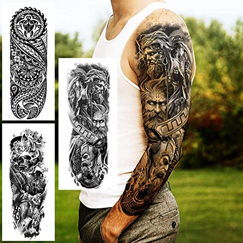 20 Sheets Temporary Tattoos Sleeve, Waterproof Full Arm
