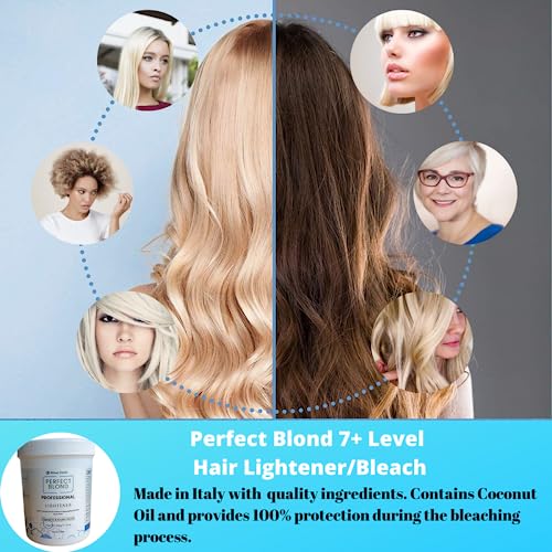 Bright Blonde Hair Lightener Powder + 13.5 oz Developer - 30 Volume Blue Lightening