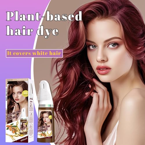 Natural Plant Hair Dye with Comb Applicator, Gray Coverage