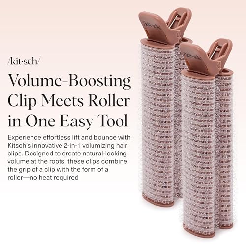 Volumizing Hair Roller Clips for Heatless Root Lift - 2-Pack Terracotta