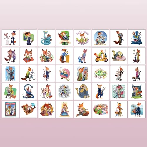 40Pcs Zootopia Temporary Tattoo Stickers for Kids