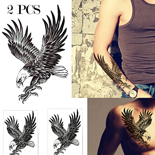 Eagle Temporary Tattoo Stickers Waterproof 2 Pack