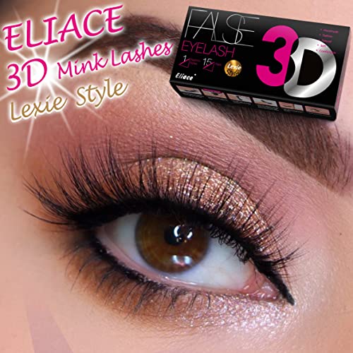 Eliace 3D Mink False Eyelashes 15 Pairs - Wispy Cat Eye Lashes