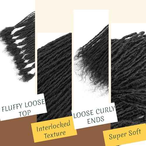 8-12 Inch Sister locs Human Hair Handmade Interlock Locs Curly Tips Sister Locs Real Human Hair Microlocs Extensions Permanent Dreadlock Extensions Natural Soft Looking (0.2cm,12 Inch-20 Strands)
