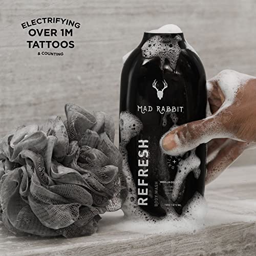 Mad Rabbit Refresh Body Wash - Tattoo Aftercare, Natural Cleansing Ingredients Made For All Skin Types, Gentle, Anti-Aging & Hydrating Formula (16oz)