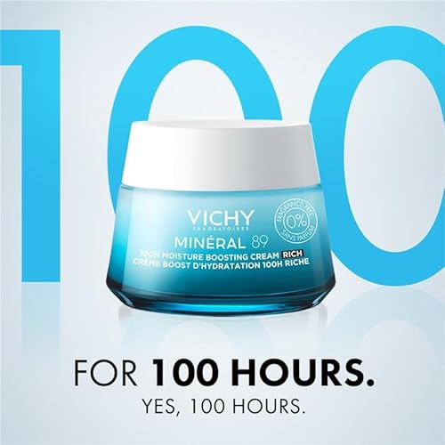 Vichy Mineral 89 Booster, Pure Hyaluronic Acid Serum for Face with Polyglutamic Acid for Skin Barrier Repair, Plumps & Hydrates, Lightweight Hydrating Serum, Oil-Free, Non-Sticky