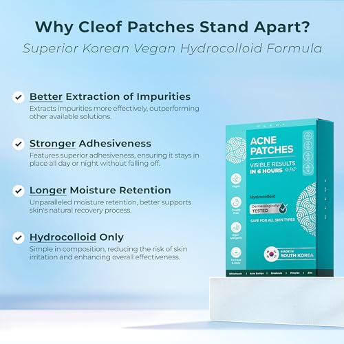 Hydrocolloid Pimple Patches (Made in Korea) FSA/HSA Eligible, Vegan, Hypoallergenic, Cruelty-Free | Acne Stickers, Overnight Treatment - for Zits, Spots, Pimples, Whiteheads (74 Count, Mixed Sizes)