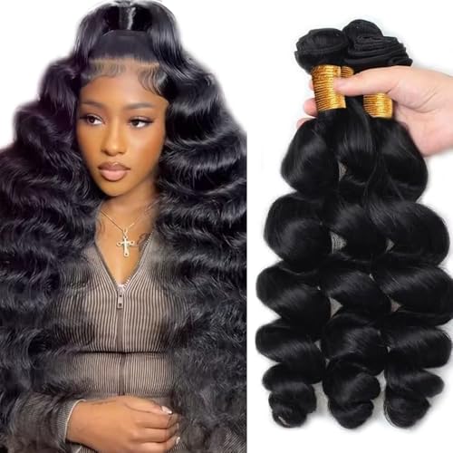 Brazilian Loose Wave Human Hair Bundles | Unprocessed Remy, 30-34 Inch