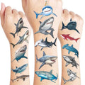 96 PCS Shark Temporary Tattoos - Realistic Ocean Animal Stickers