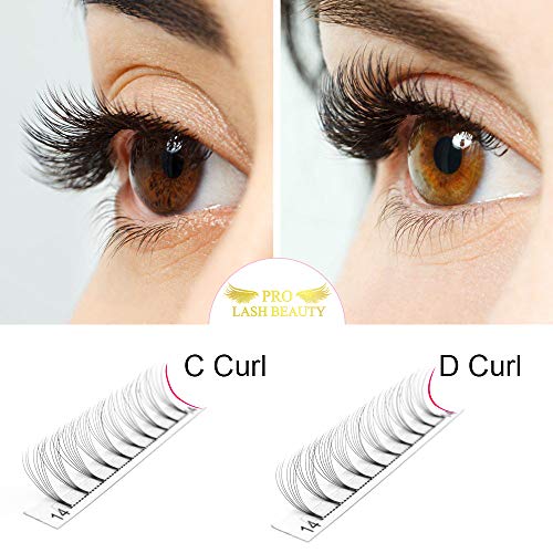 Premade Volume Eyelash Extensions 7D-C-0.07-12 Short Stem Premade Fans Eyelash Extensions 9 to 20 mm Pre made Lash Fans 3D 5D 7D Volume Lash Extensions .07 .10 C D Curl(7D-C-0.07,12mm)