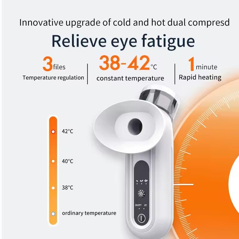 Eye Steamer for Dry Eyes – Heated Nano-Mist USB Rechargeable