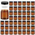 48 Pack 4oz Amber Glass Jars with Lids - Airtight, Leak-Proof Containers for DIY