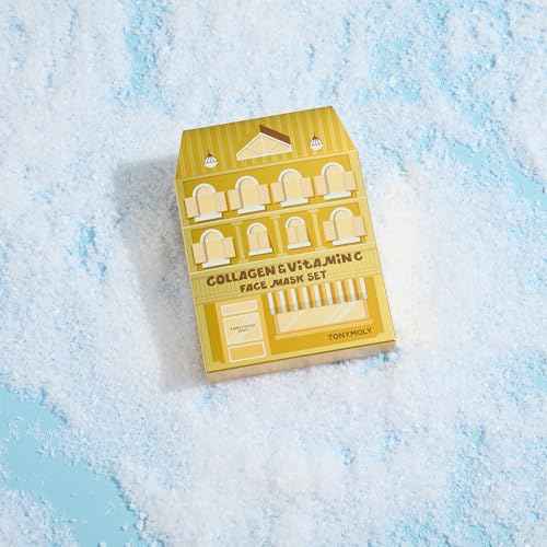 TONYMOLY Mini House of Masks 6-Pack Holiday Skincare Gift Set | Collagen & Vitamin C Korean Sheet Masks | Hydrating, Brightening & Firming Face Masks | Festive Stocking Stuffer for Women