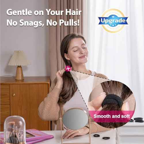 120pc Hair Ties No Damage Snag Free for Thick Hair, Seamless No Pull Elastic Ponytail Holders for Women Girls(Classic 5 Colors)