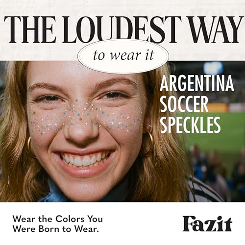 Argentina Soccer Face Glitter Stickers - Waterproof Team Spirit Patches