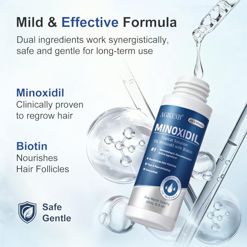 Minoxidil Hair Regrowth Serum 8-Pack for Men & Women - Thicker Hair & Beard Support