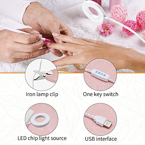 Portable Nail Desk with Dust Collector & LED Lamp