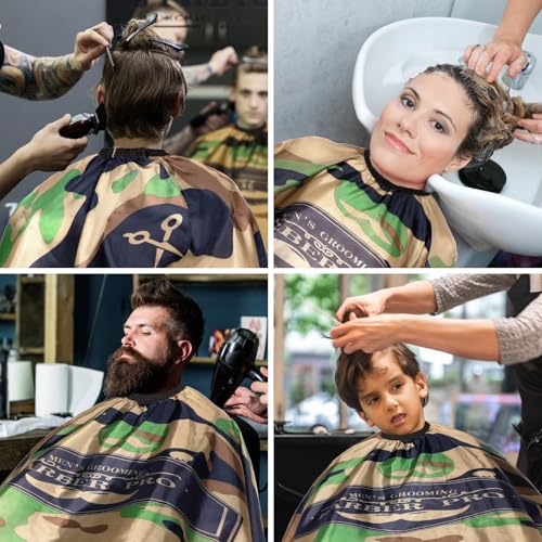 Waterproof Hair Cutting Cape with Neck Duster Brush 56x47in