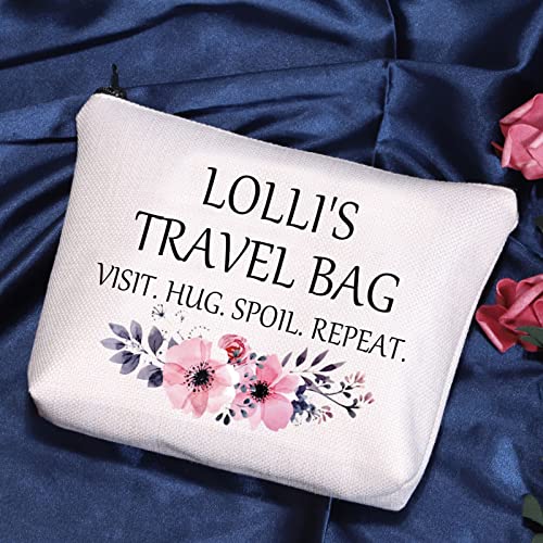 POFULL Grandma Lolli Gift Lolli To Be Gift Lolli¡¯s Travel Bag Visit Hug Spoil Repeat Travel Cosmetic Pouch (Lolli¡¯s Travel Bag)