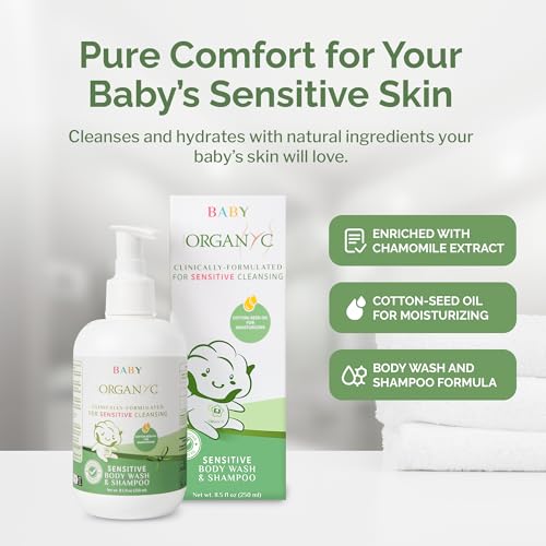 Organyc Baby Shampoo & Body Wash - 2-in-1 with Cottonseed Oil