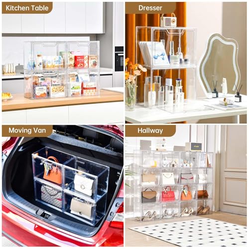 Stackable Acrylic Display Case with Door - Clear Storage Bin