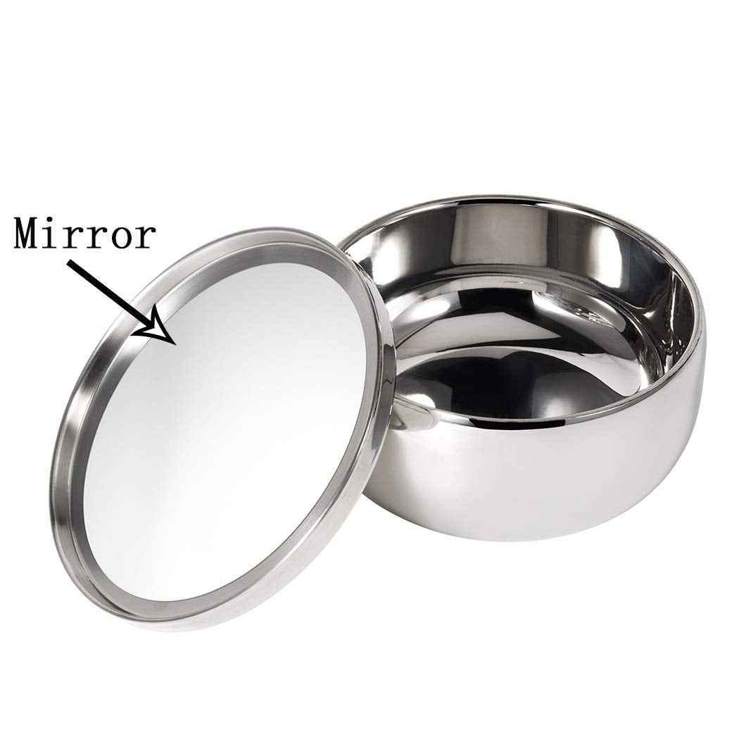 Grandslam Shaving Brush Kit,Pure Badger Hair Shaving Brush,Stainless Steel Shaving Stand and Double Layers Shaving Bowl