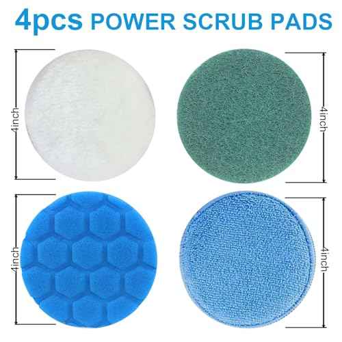 Brush Heads Set, 9 Pack 4 inches Cordless Electric Spin Scrubber Replaceable Brush Heads for Household Cleaning Brushes/Bathroom/Floor/Tile/Car