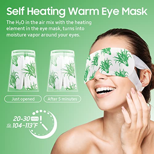 BeHoomi Steam Eye Mask, 10 Packs Heated Eye Mask, Self Heating Disposable SPA Warm Compress for Eyes Sleep Mask, Soothing Moist Heat Eye Masks, Travel Essentials & Relaxation Gifts (Lemongrass Scent)