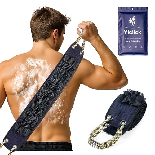 Yiclick Back Scrubber with Dual Loofah & Exfoliating Sides