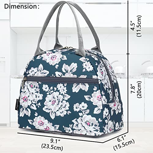 FlowFly Lunch Bag Tote Bag Lunch Organizer Lunch Holder Insulated Lunch Cooler Bag for Women/Men,Plum