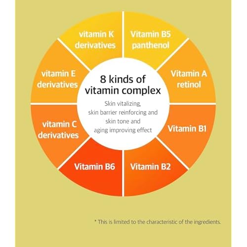 freemay Yellow Vitamin Ampoule Mask 27ml (0.91 fl oz) ¡¿ 10 Sheets ? Vitamin Complex for Hydration & Revitalizing, Vegan Facial Sheet Mask for Nourishing Glow
