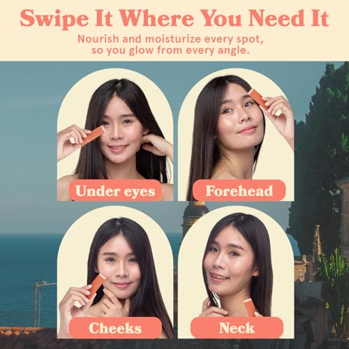 All-in-One Face Balm Stick - Under Eye Brightener & Anti-Aging Moisturizer with Salmon Roe & Collagen - For Fine Lines & Wrinkles